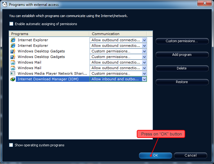 Panda Global Protection settings 4